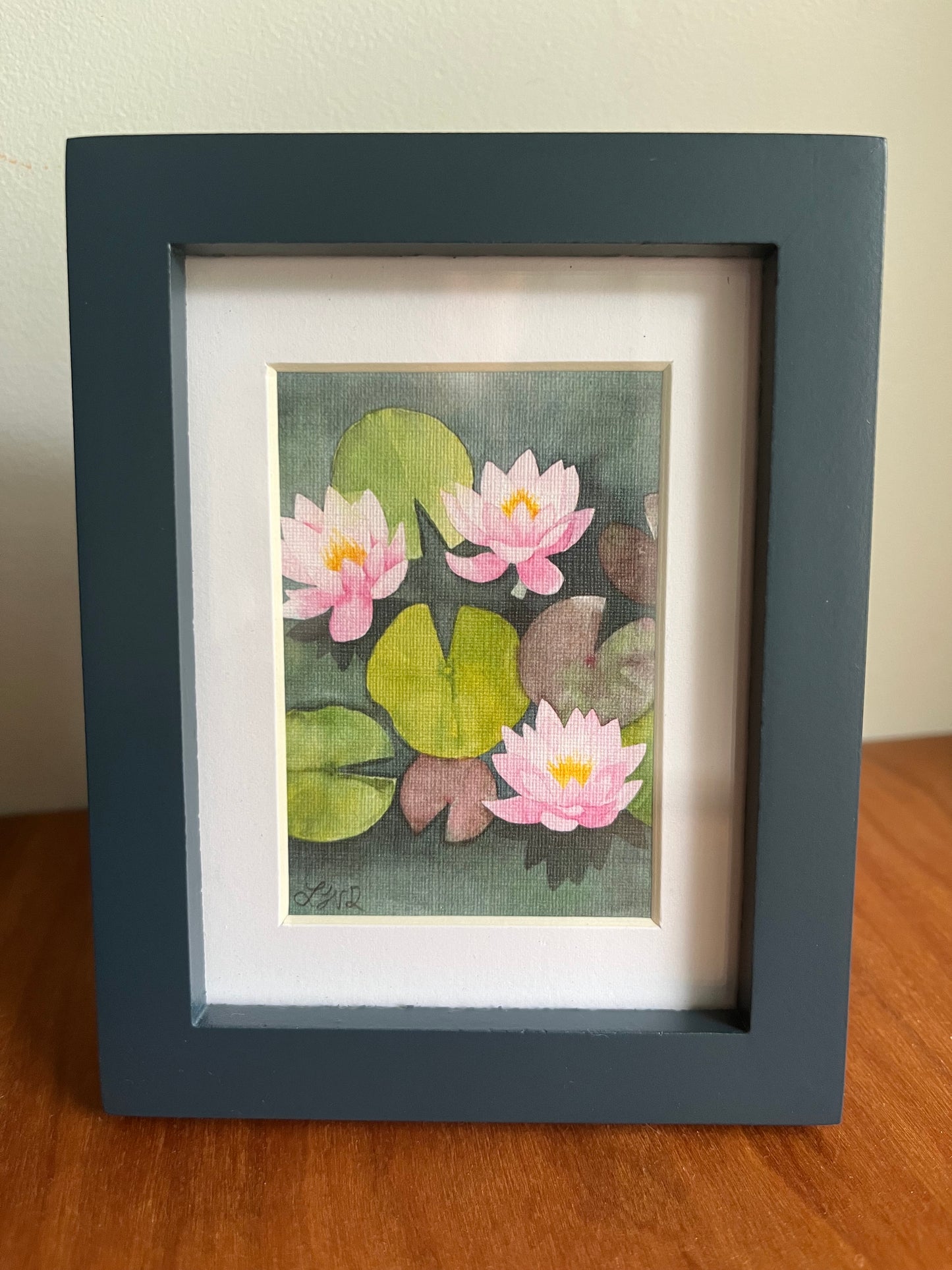Mini Framed Water Lilies Watercolor
