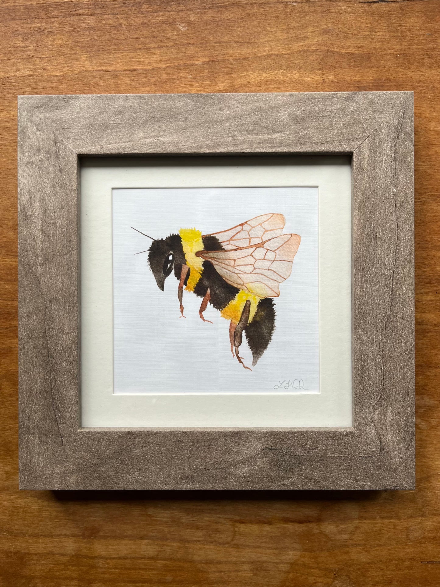 Square Framed Bee Watercolor